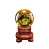 Bola de Cristal Amarilla con Dragón Tallado en su Interior, Bola de Cristal, Bola de Vidrio, Bola de la Suerte, Decoración para Sala de Estar, Regalo para Inauguración de Casa, Artesanía