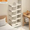 Estante de Livros de Chão Rack de Armazenamento Sala de Estar Estante Pequena em Forma de Árvore Armário Estreito de Parede para Casa Armário de Armazenamento de Múltiplas Camadas Armário de Armazenamento