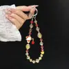 Muñeca Linda de Dibujos Animados Cadena Hecha a Mano Cordón Colgante Adorno Colgante Cordón para Teléfono Bolso con Cuentas para Cámara Colgante para Teléfono