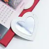 Huayang Espejo de Maquillaje Personalizable con Forma de Corazón Colgante de Cuero Accesorios de Decoración Colgantes de PU para Bricolaje Accesorios para Llaveros
