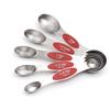 Cuchara medidora de doble cabeza de acero inoxidable juego de cinco piezas de cuchara para condimentos cuchara medidora de escala para hornear almacenamiento de absorción magnética