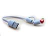 Cable de datos tipo fideo 2 en 1 de venta directa de 20 cm es adecuado para Android Apple usb uno a dos línea de carga multifunción
