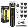 Kit de aseo 4 en 1 para hombre, recortador de barba y afeitadora corporal, LED