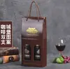 Caja de Regalo para Vino de Diez Piezas Individual/Doble Caja de Empaque Caja de Papel Caja de Regalo Caja Personalizada para Vino y Licores con Asa