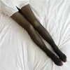 Azafata Gris Mono Pantalón Transparente Piel Forro Polar Base Carne Falsa Medias Pierna Ligera Artefacto Medias de Seda Negra Mujer Primavera Otoño e Invierno