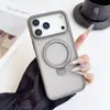 Adecuado para Funda de Teléfono Móvil Iphone18Promax, Soporte Giratorio, Succión Magnética, Acabado Mate tipo Piel, Funda Protectora Anticaídas Apple 17