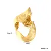 Anillo de Ola Abierta Irregular de Personalidad Exagerada Transfronterizo para Mujer, Estilo Minimalista con un Toque de Lujo, Joyería de Anillo Chapado en Oro de 18 Quilates