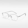 T22027 Gafas de estilo coreano con montura de semititanio y diseño de celebridades de Internet, modernas y anti-luz azul para mujer, gafas artísticas sencillas que se pueden equipar con miopía.