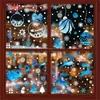 Pegatinas Navideñas Transfronterizas al por Mayor Hombre de Jengibre Bolas Colgantes Copos de Nieve Pegatinas Estáticas Árbol de Navidad Muñeco de Nieve Campanas Pegatinas para Vidrio