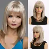 Novo Produto 2025 Peruca Europeia e Americana Amazon Peruca Feminina Mechas Retas de Ar Peruca Curta Reta Cabelo Curto Bobo