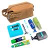 Jiameda Vintage Cuero Genuino Bolsa de Aseo Transfronteriza Nueva Piel de Vaca Gran Capacidad Color Sólido Conveniente Bolsa Cosmética Bolsa de Almacenamiento