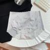 Ropa interior tipo máscara 10D ultrafina de seda de hielo estampada con fresas para mujer, calzoncillos 3D con cadera de durazno de talle medio sin costuras de secado rápido