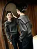 Suéter tejido con diseño de lazo y solapa grande, estilo nuevo elegante, suéter de moda, holgado, para otoño e invierno, prenda exterior, top de capa base, para mujer
