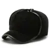 Sombreros para Personas de Mediana Edad y Mayores, Sombreros de Cuero, Gorras de Invierno para Hombres Mayores, Sombreros Cálidos de Invierno para Abuelo, Sombreros con Protección para los Oídos para Papá