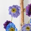 Flores de Amapola Artificiales Simuladas de 3 Cabezas, Adornos de Flores Artificiales de Alta Gama, Ramos para Sala de Estar, Decoraciones para Mesa de Comedor, Adornos de Boda, Fotografía
