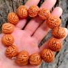 Suministrado directamente por el fabricante: Pulsera de Nogal con Dibujo de Dragón Qinling de un Solo Círculo, Cuentas de Oración Premium de Nogal 'Barriga de Pez Dorado' para Hombres y Mujeres