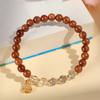 Pulseira Natural Cook Light Luxury Green Ghost Crystal Bracelet Feminino Design Original Conta Redonda Rosário Joias da Sorte Atacado