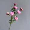 7 Rosas Camélia Artificiais, Flores Artificiais, Ameixa Chá Artificial Galho Único, Decoração de Sala de Estar, Arranjo de Flores Rosa para Paisagismo Externo