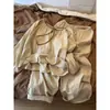Pijama floral coreano suave estilo ins para mujer, primavera, manga larga, pantalón largo con cordón, conjunto de ropa de estar con cuello redondo, se puede usar para salir