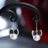 Fornecimento Exclusivo Transfronteiriço de Joias de Pérola Exquisite com Laço Cravejado de Diamantes, Acessórios de Nicho para Meninas, Brincos de Prata S925, Venda Direta do Fabricante