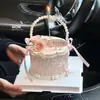 2026 Decoración para Pastel Cesta de Flores de Perla para el Día de la Madre Topper Tarjeta Feliz Día de la Madre Hermosa Decoración de Mariposa