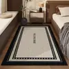 Tapete longo para quarto, tapete de cabeceira retrô de luxo leve, tapete de chão espesso para quarto, tapete de cabeceira novo estilo, lavável e não precisa lavar para em frente à cama