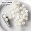Joyería para uñas con camelia, nueva decoración de uñas con flor de rosa blanca, taladro para uñas Aurora, accesorios de explosión roja para Internet.