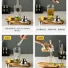 Set de Batidora de Acero Inoxidable Vaso Batidor de Vidrio Batidor Manual Barra de Cócteles Herramienta de Bartending Vaso Batidor Básico de Entrada