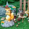 Artesanato de Resina de Coelho e Esquilo Simulados para Decoração de Paisagismo de Pátio Externo, Ornamentos de Jardim Criativos para Vilas, Transfronteiriço