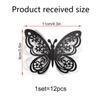 YH015 nuevas pegatinas de pared de mariposa huecas esmeriladas tridimensionales multicolor 3D 12 pegatinas de mariposa decorativas para sala de estar