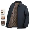 [Contiene lana de camello] Chaqueta de invierno para hombre, engrosada con cremallera y cuello alto, adecuada para hombres de mediana edad y mayores