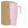 Suministro Directo de Fábrica Taza de Viaje de Acero Inoxidable Taza con Aislamiento al Vacío de Doble Capa con Asa Popote Vaso de Gran Capacidad