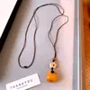 Colar Corrente Longa de Suéter Baleia de Madeira e Pingentes de Cachorro e Urso, Design Vintage e Fofo, Joia de Design Único
