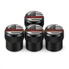 Productos para Coche Transfronterizos Pegamento Logo Bandera Americana Tapa de Válvula Neumático de Coche Aleación de Aluminio Tapa de Válvula Negra Plateada