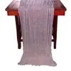 Especial Transfronterizo para camino de mesa tela arrugada arrugada camino de mesa gasa morada toalla de mesa translúcida mantel de queso pastel de boda