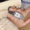 Melissa Mishali Reloj de Mujer de Moda Nuevo Reloj Pequeño Plateado Diamante Elegante Cuadrado Esfera Pequeña Correa de Acero Vivo