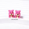 Accesorios de joyería de resina con forma de oso de fresa 3D, para hacer tú mismo, con pegamento en crema, funda para teléfono móvil, horquilla, cabeza, cuerda, marco de fotos, adornos colgantes