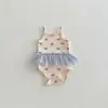 Roupas de Bebê para Meninas, Estilo Primavera e Verão, Macacão, Macacão de Alça 100% Algodão Classe A para Bebês, Macacão Triângulo para Passeio de Recém-nascidos