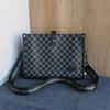 Bolsa Casual Masculina para o Dia a Dia Bolsa Plana para iPad Bolsa de Ombro Única Bolsa Transversal Masculina Vintage Grande Capacidade Couro Macio Bolsa Masculina Tendência