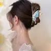 Verão 2025 Novo Estilo Chinês Liga Borboleta Presilha Tubarão Colorida Esmalte Presilha de Cabelo Artística Retrô Acessório de Cabelo