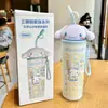 Termo Sanrio Kuromi, Vaso de Agua para Estudiantes para Uso Escolar, Taza para Chicas de Secundaria, Vaso con Popote de Gran Capacidad