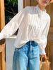 Camisa Blanca Estilo Francés para Mujer Primavera 2026, Algodón y Lino, Ropa de Mujer Shenzhen Nanyou, Camisa Holgada de Manga Larga para Mujer, Transfronterizo