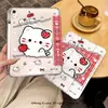 Funda linda de gatito a cuadros adecuada para iPad Air5/6, nueva funda mini plegable en Y de alta transparencia anti-caídas 11