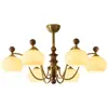 EYPHI/ Yi Fei Chandeliers de cobre macizo con madera de nogal negro norteamericano para sala de estar, dormitorio, estudio, estilo de mediados de siglo, comedor