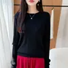 Comercio exterior transfronterizo otoño e invierno nuevo suéter de punto trenzado de cuello redondo elegante para mujer, color liso, suave, top de moda estilo coreano