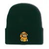 Gorro de Lana Tejido Bordado de Pato Nuevo de Dibujos Animados Transfronterizo para Hombres y Mujeres en Otoño e Invierno Caliente para Exteriores de Moda Versátil Gorro Frío de Poner