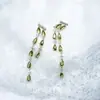 Brincos de Franja de Zircônia Verde Oliva Fresco de Luxo Leve Brincos Longos Estilo Coreano de Alta Qualidade Brincos Modernos Distintos para Mulheres