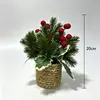 Decoraciones de árbol de Navidad artificial con bayas pequeñas estilo nórdico transfronterizo para recepción y arrangement de escena de mesa