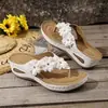 Chinelos de Plataforma de Verão com Design de Flor, Sandálias Casuais de Encaixe para Dedos, Moda 2026 Feminina Tamanho Grande Novo Estilo