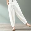 Comercio Exterior Transfronterizo Artístico Retro Algodón y Lino Pantalones Hallen para Mujer Primavera y Otoño Talla Grande Cintura Alta Bombachos Sueltos Casuales Pantalones Zanahoria